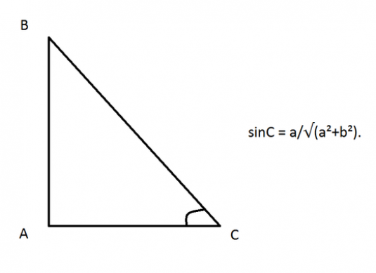 Jak znaleźć sinus kąta trójkąta?